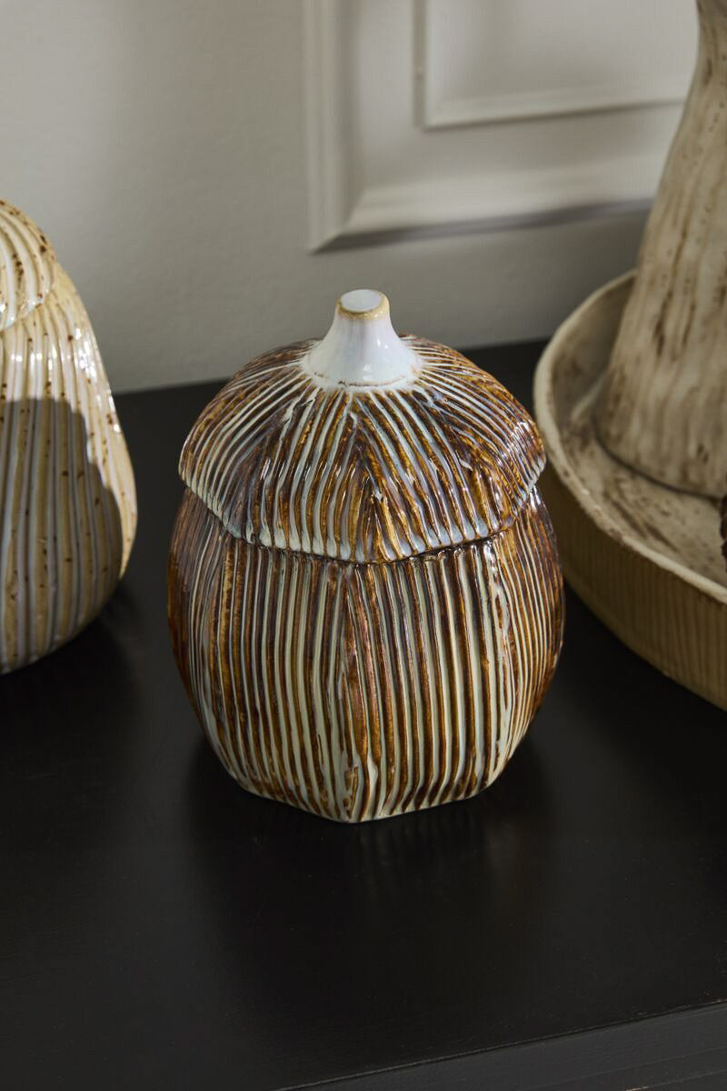 Sweet Birch Canister 6"x 7.75" Brown