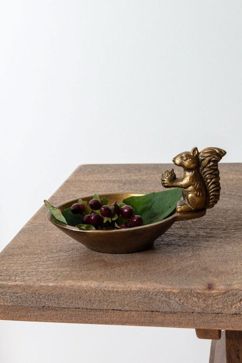 Walnut Bowl 7.25"x4.75"x4" Antique Gold