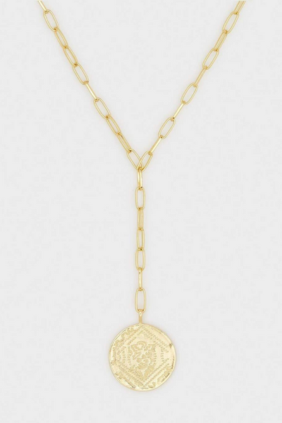 NECKLACE ANA COIN LARIAT GOLD