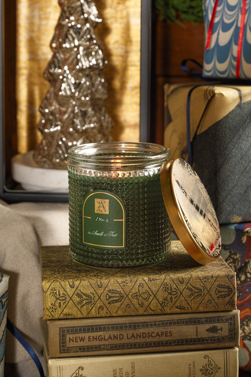 Aromatique The Smell of Tree Textured Glass Candle with Metal Lid 6 oz
