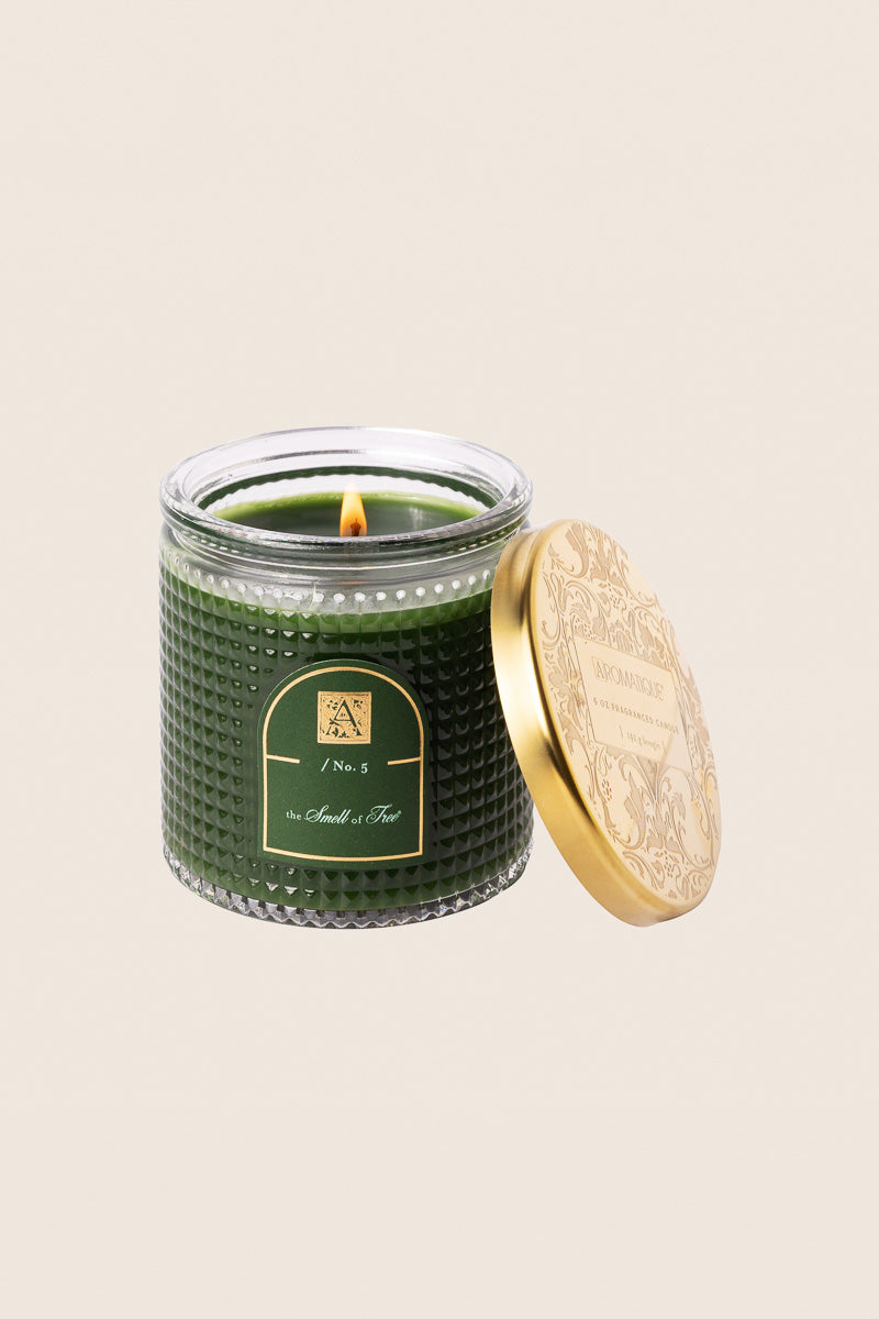 Aromatique The Smell of Tree Textured Glass Candle with Metal Lid 6 oz