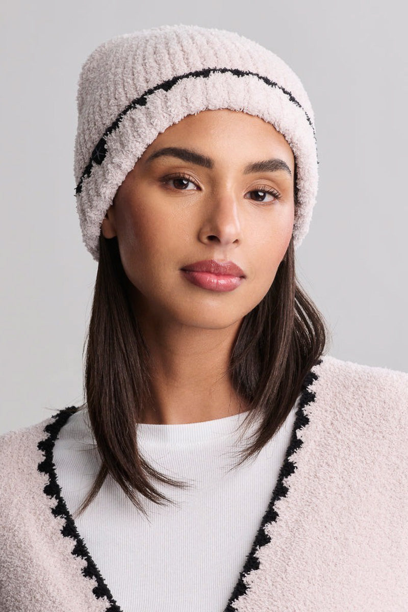 CozyChic Ribbed Blanket Stitch Beanie Stone