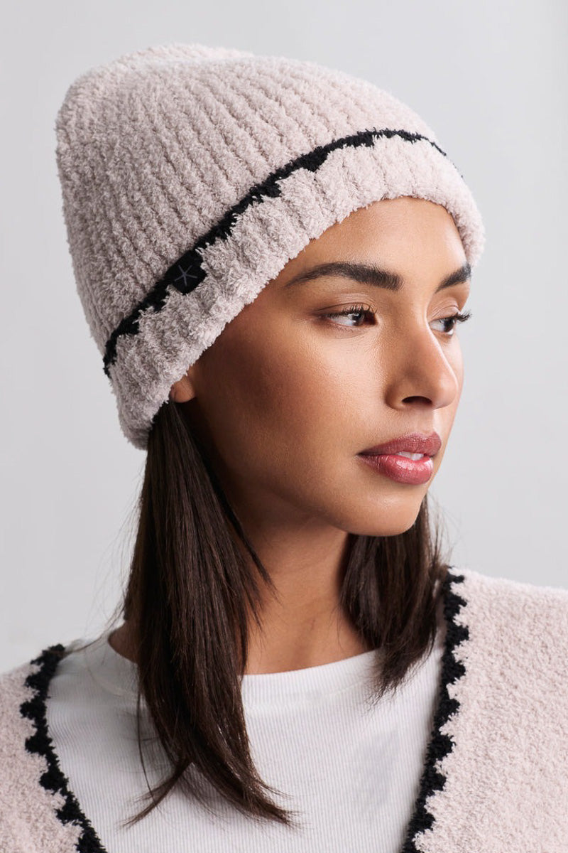 CozyChic Ribbed Blanket Stitch Beanie Stone