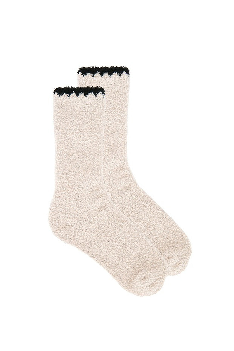 CozyChic Blanket Stitch Socks Stone