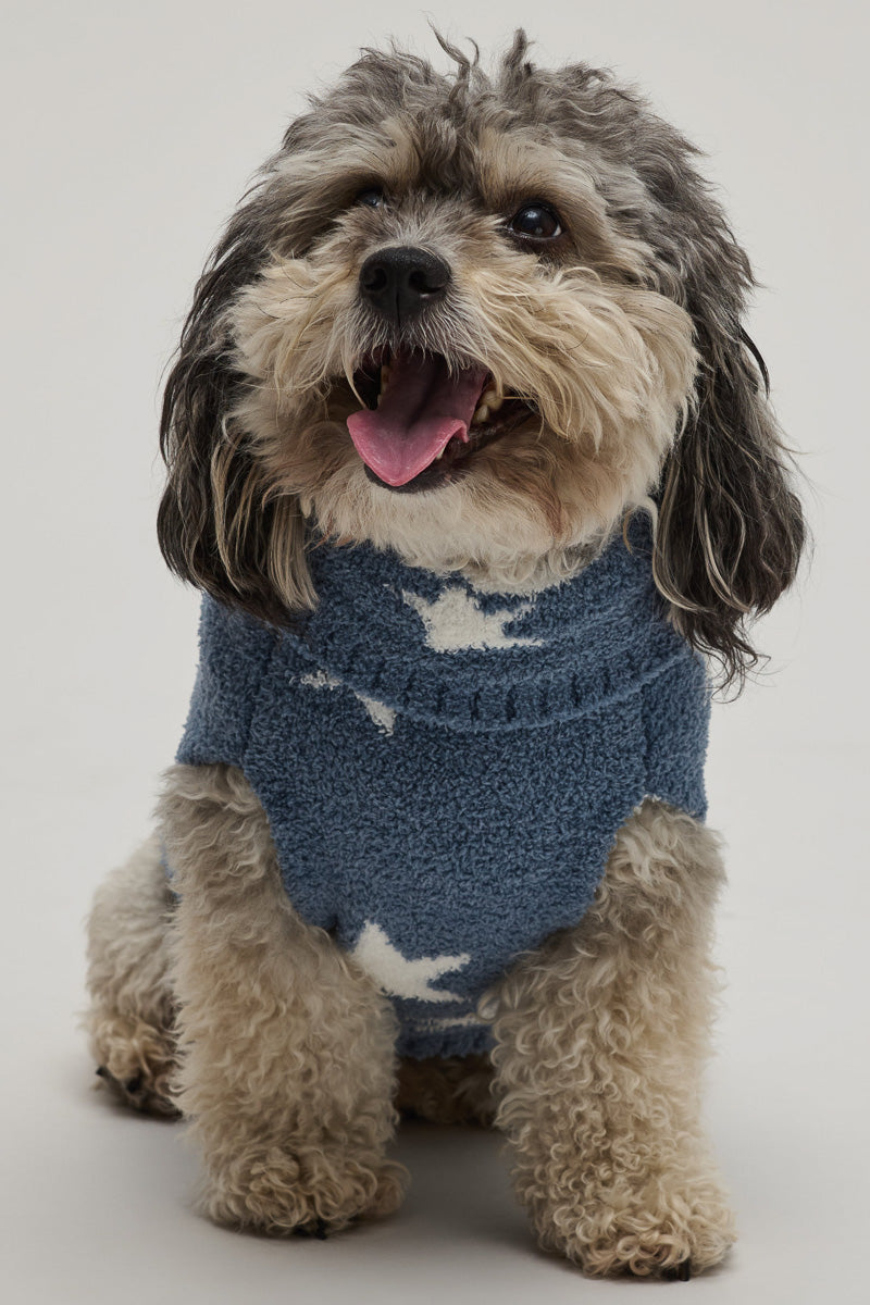 CozyChic Starry Night Pet Sweater Extra Extra Large Blue Dusk Pearl
