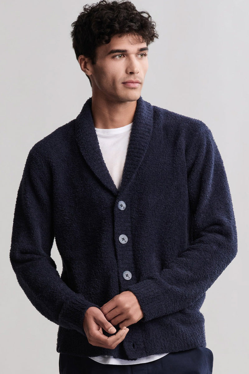 Barefoot Dreams Mens CozyChic Cardigan Medium Indigo