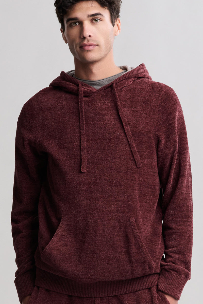 Barefoot Dreams Mens CozyChic Ultra Lite Hoodie XL Deep Aubergine