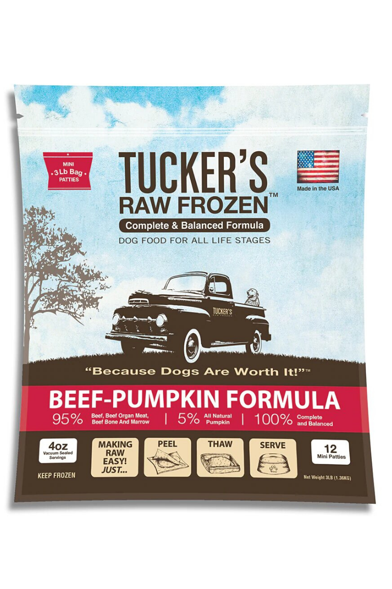 Tuckers Frozen Dog Food Beef -Pumpkin Formula 3 lb