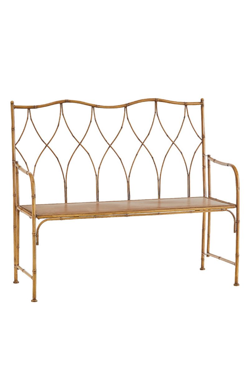 Raz Gold Faux Bamboo Bench 45.5" x 20' x 40"