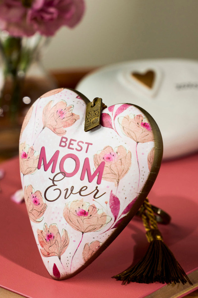 Demdaco Best Mom Ever Floral Art Heart