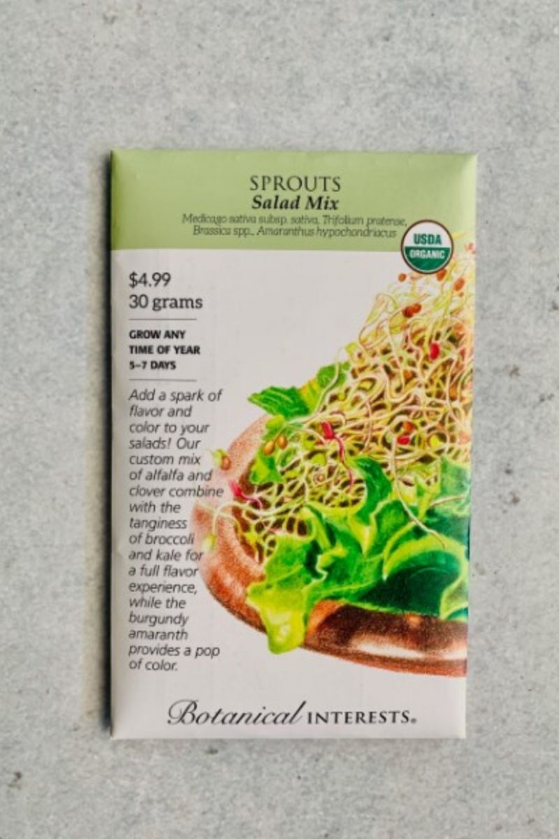 Botanical Interests Salad Mix Sprouts Organic Seeds