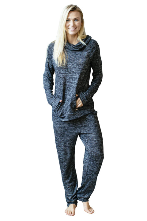 LOUNGE PANTS BLACK HEATHER LG