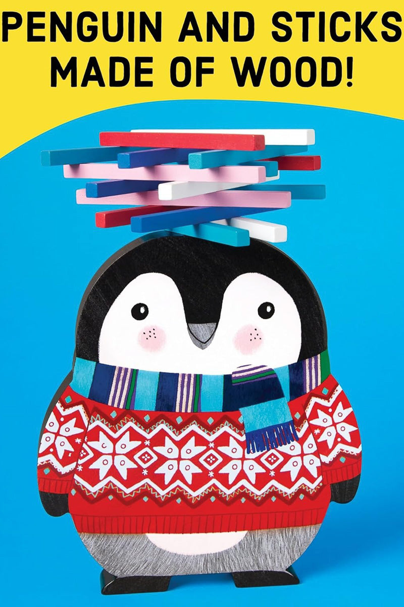 Mudpuppy Penguin Stack-Up! Wooden Family Fun Balancing Game