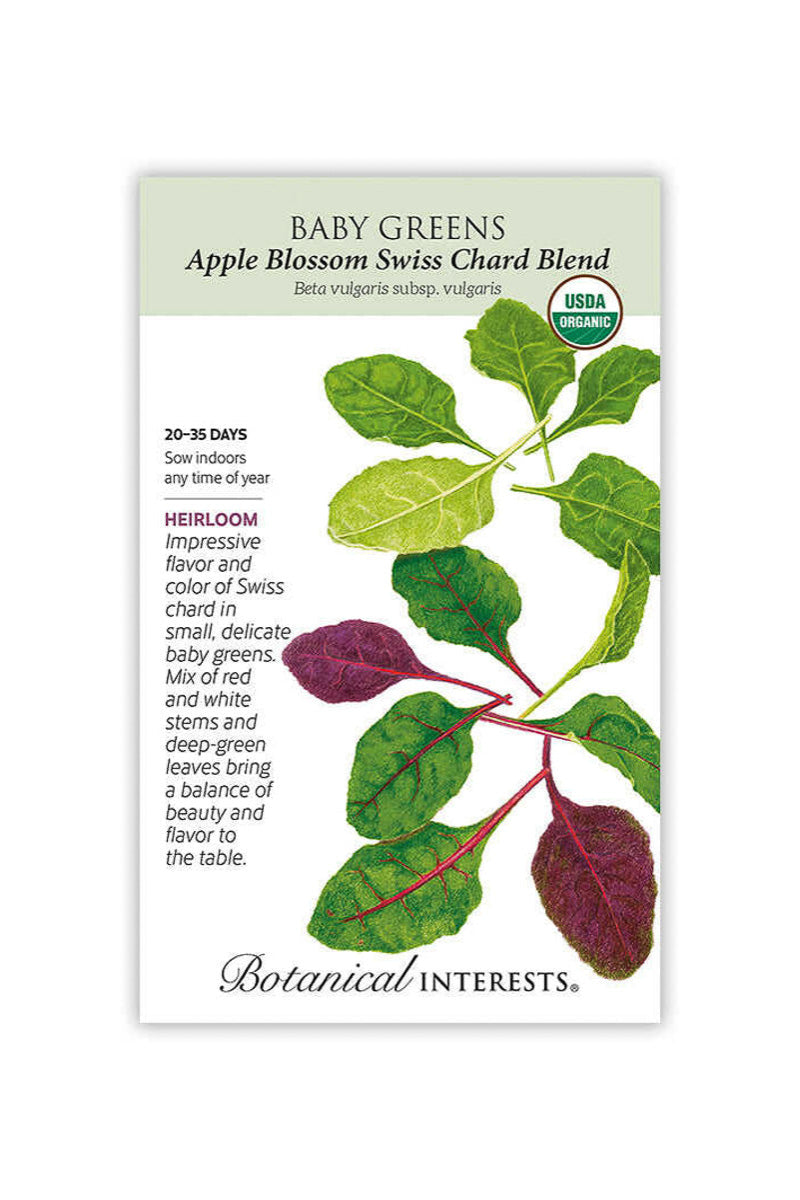 Botanical Interests Apple Blossom Swiss Chard Blend Baby Greens Organic Seeds