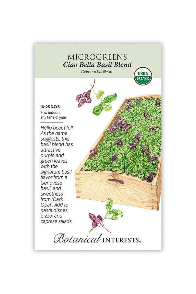 Botanical Interests Ciao Bella Basil Blend Microgreens Organic Seeds