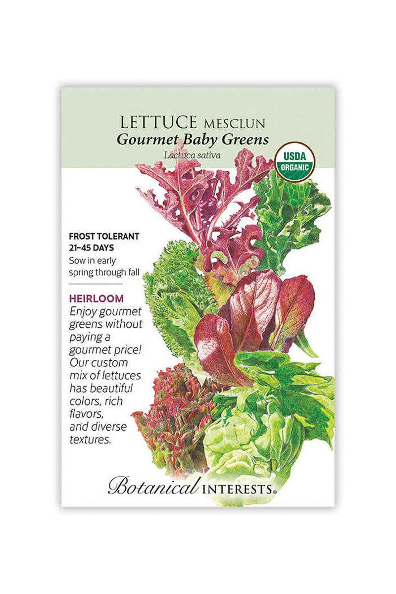 Botanical Interests Gourmet Baby Greens Mesclun Lettuce Organic Seeds