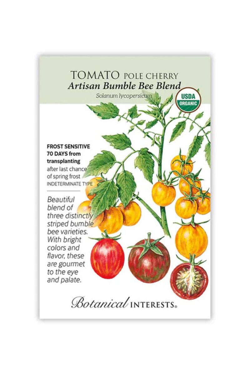 Botanical Interests Artisan Bumble Bee Blend Pole Cherry Tomato Organic Seeds