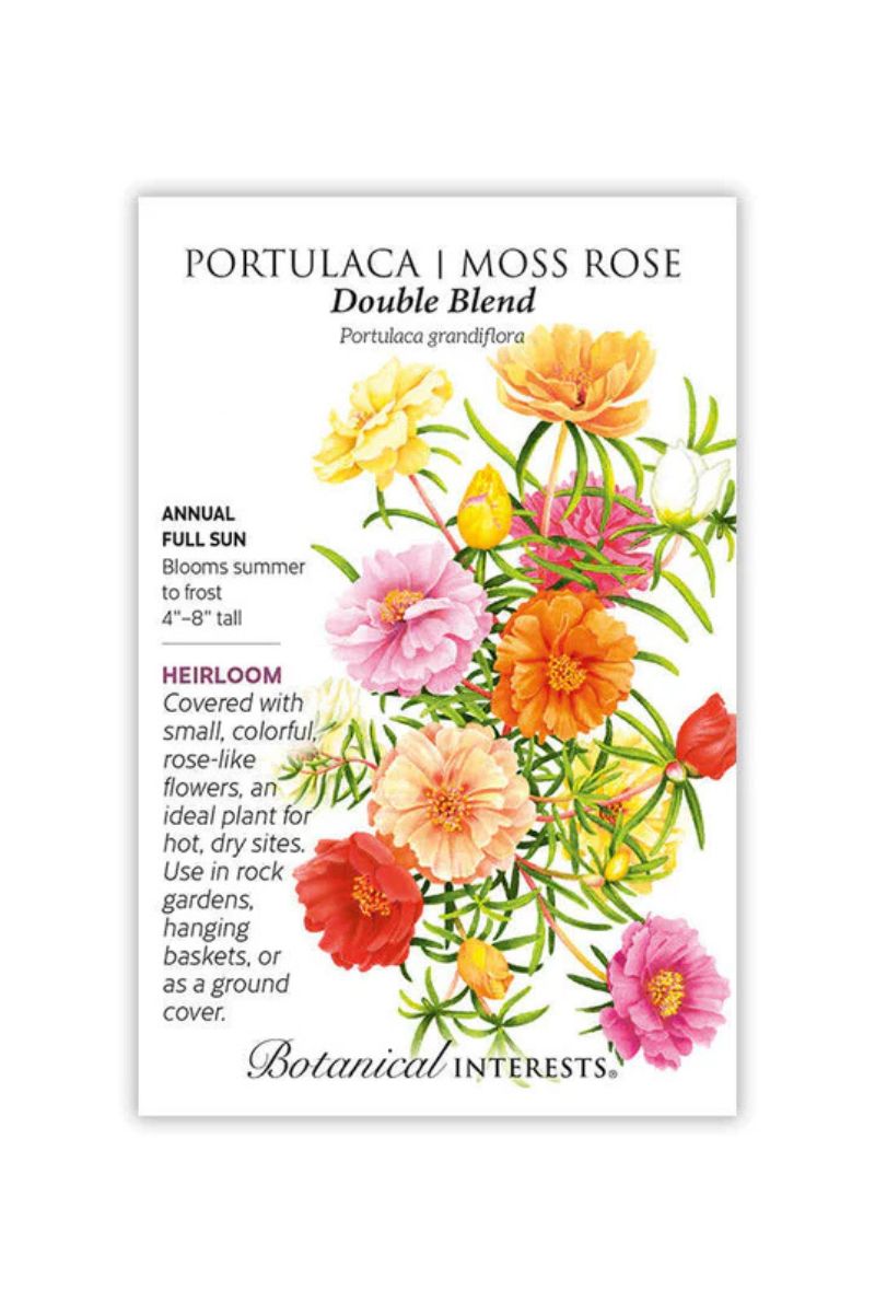 Botanical Interests Double Blend Portulaca (Moss Rose) Seeds