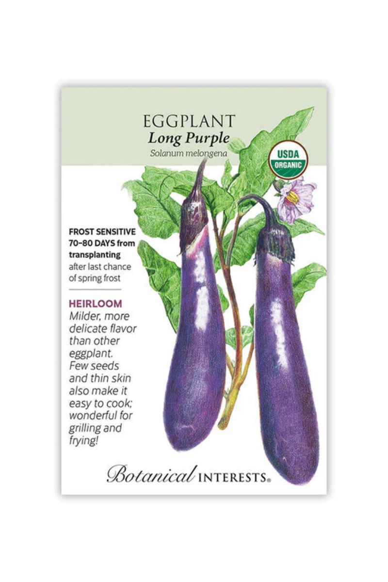 Botanical Interests Long Purple Eggplant Organic Seeds