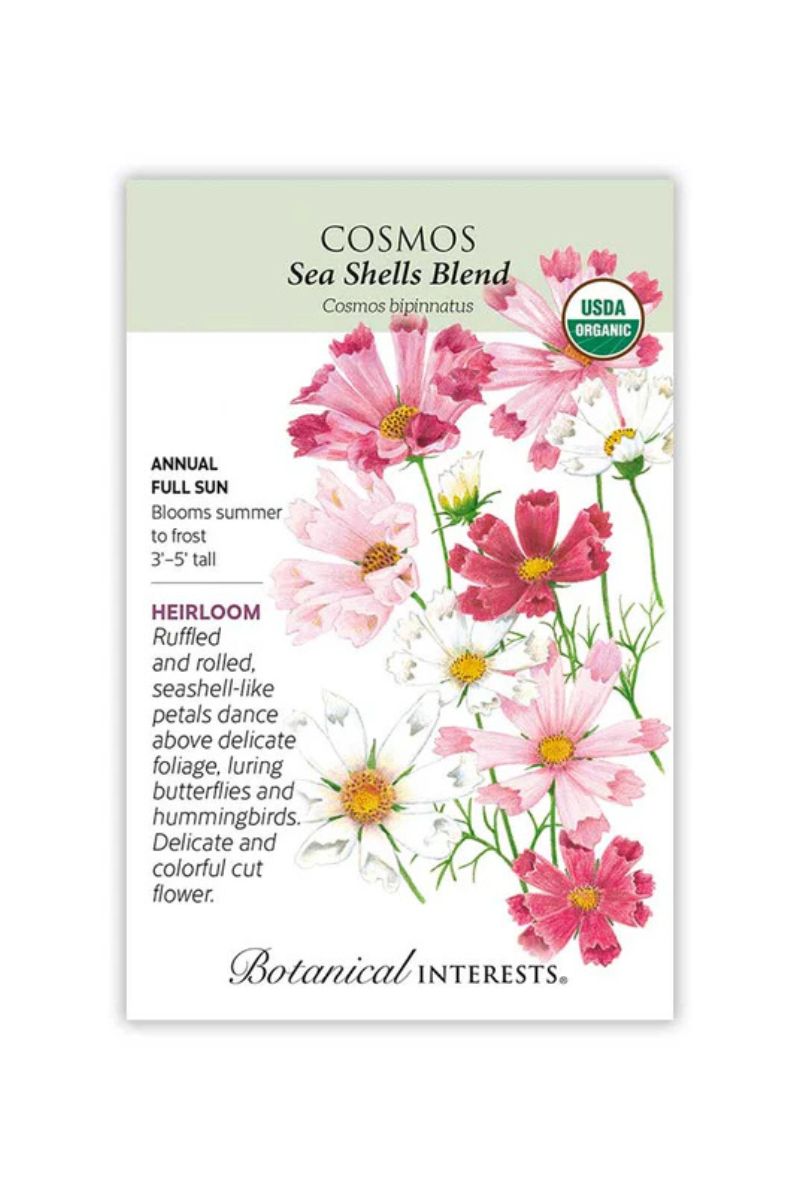 Botanical Interests Sea Shells Blend Cosmos Organic Seeds