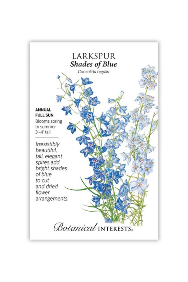 Botanical Interests Shades of Blue Larkspur Seeds
