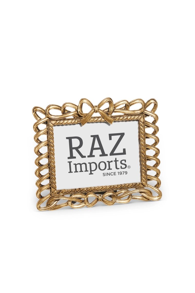 Bow Picture Frame 6.75" Gold
