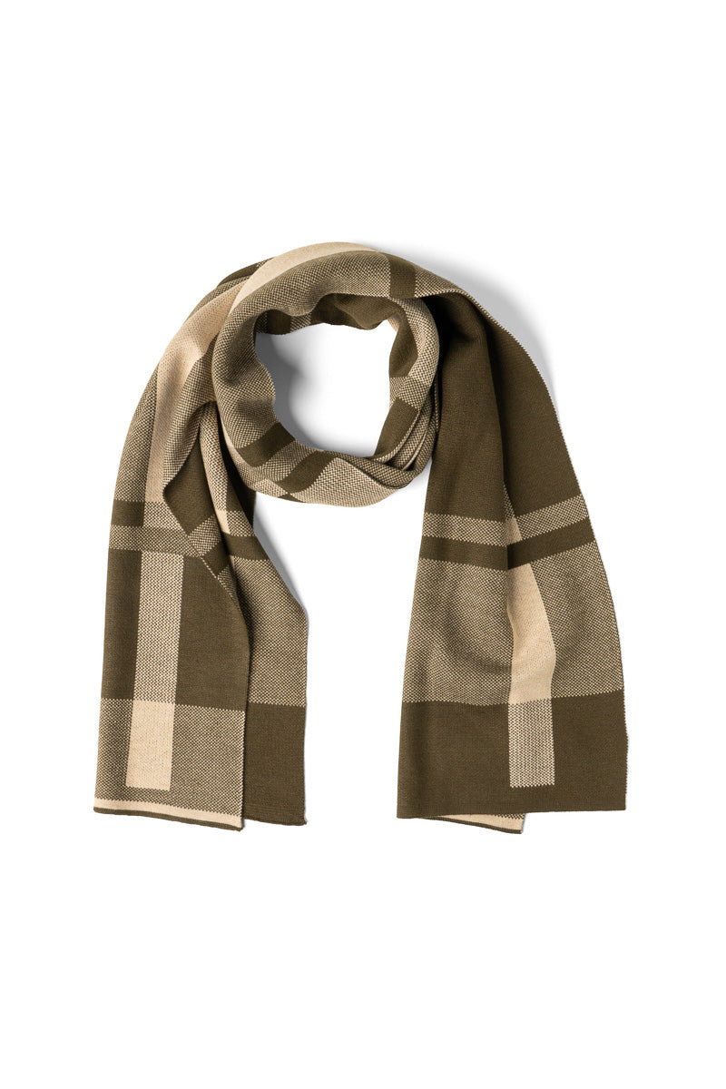 Britt's Knits Gentleman's Plaid Knit Scarf Green