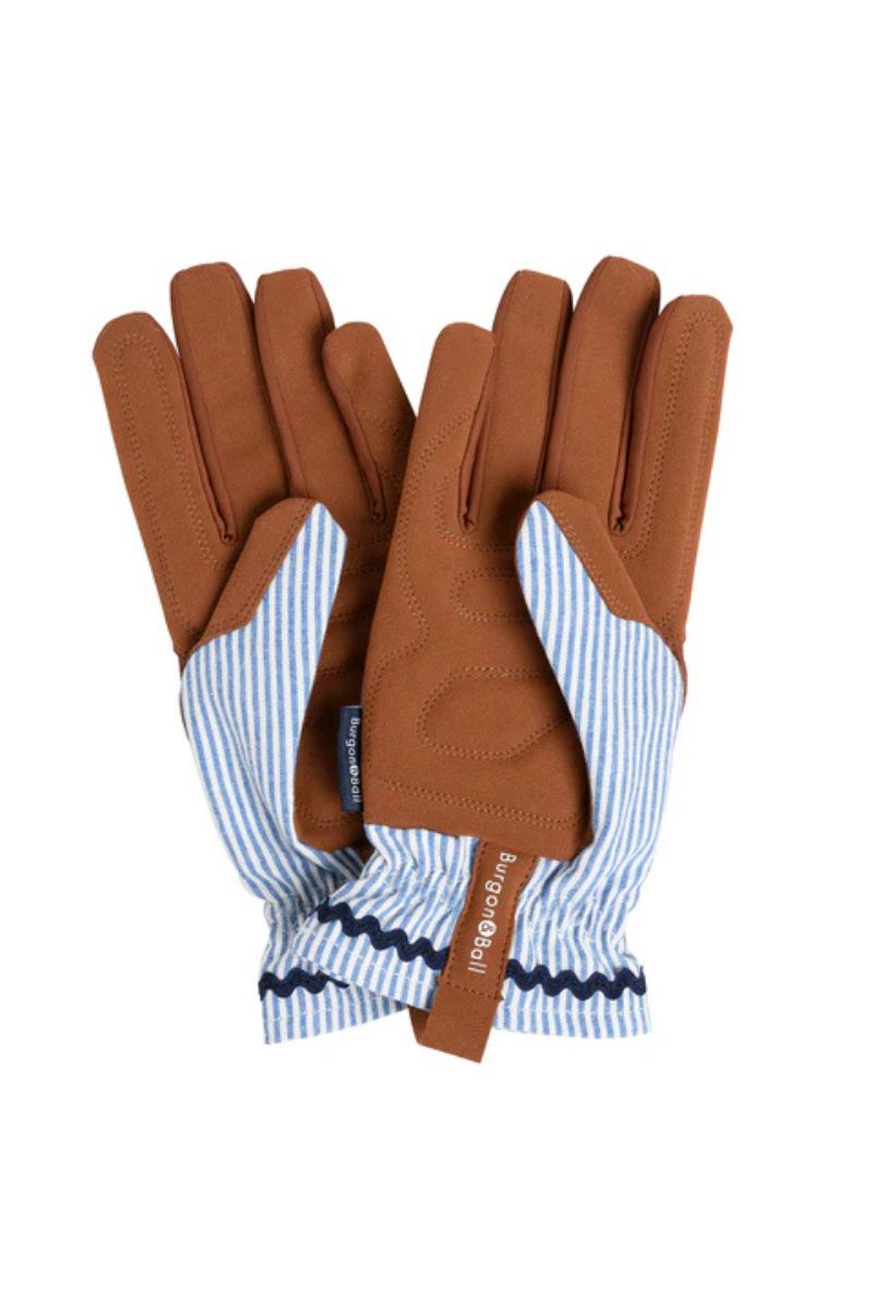 Burgon & Ball Colour Collection Gloves Blue Stripe
