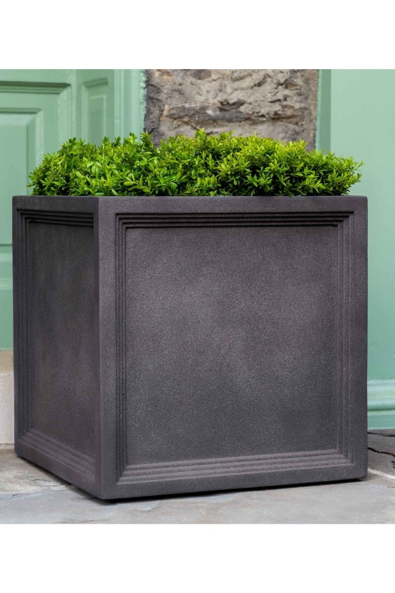 Campania Sandhurst Square Planter 15.25" Lead Lite