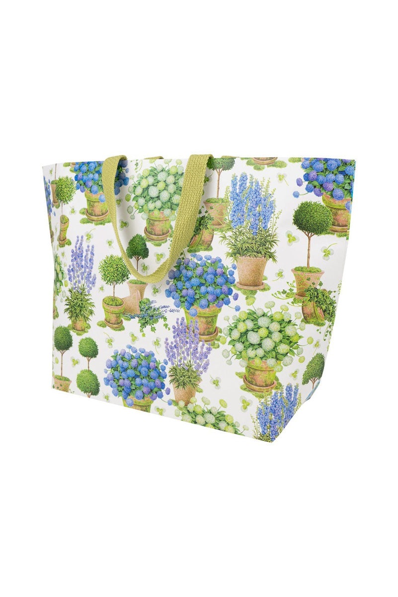 Caspari Potted Hydrangea Large Tote