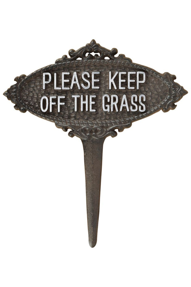 Sign, Pls Keep Off Grass Brn