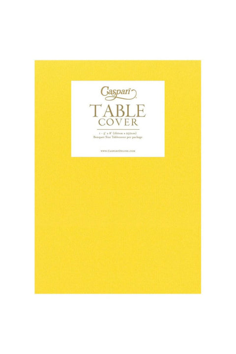 Caspari Paper Linen Solid Yellow Tablecover 5.2' X 8.2'