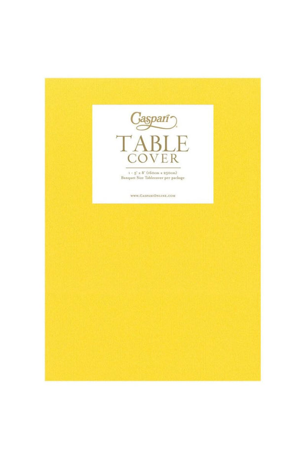 Caspari Paper Linen Solid Yellow Tablecover 5.2' X 8.2'