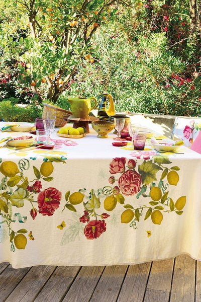 Garnier-Thiebaut Citrons De Menton Romance Tablecloth 45" x 45"