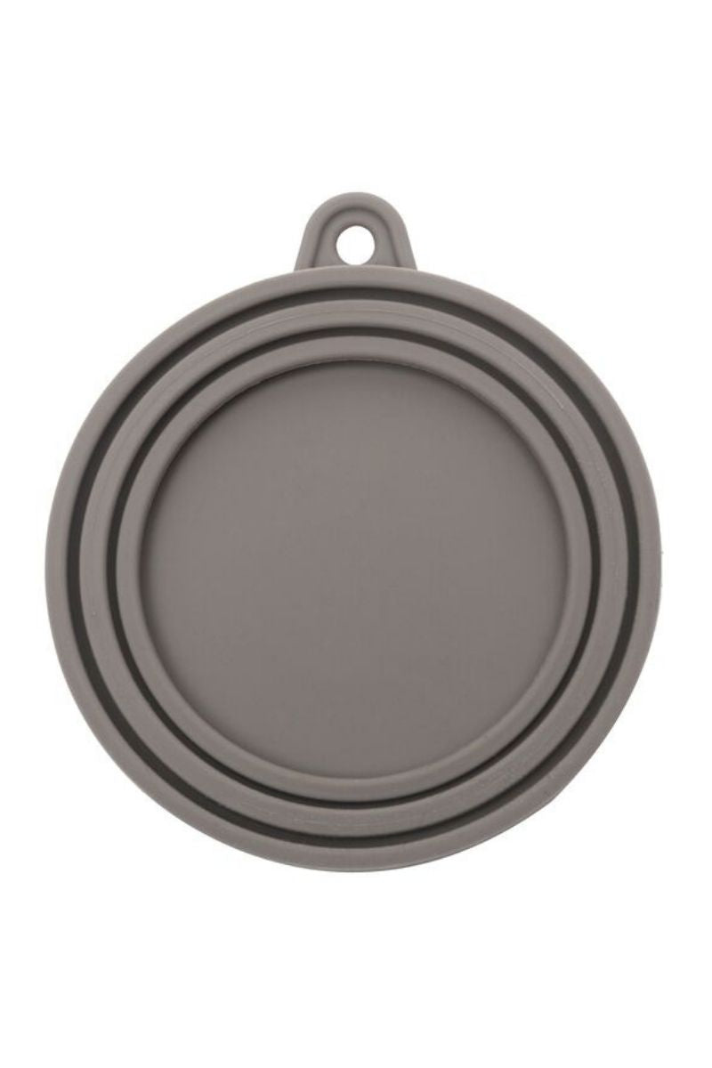 Messy Mutts Silicone Pet Food Can Cover Warm Grey