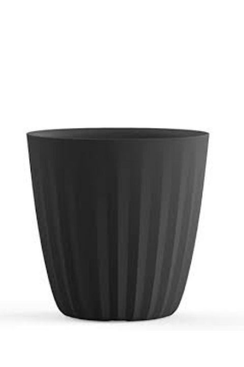 PLANTER, PLEAT 19" CAVIAR BLK