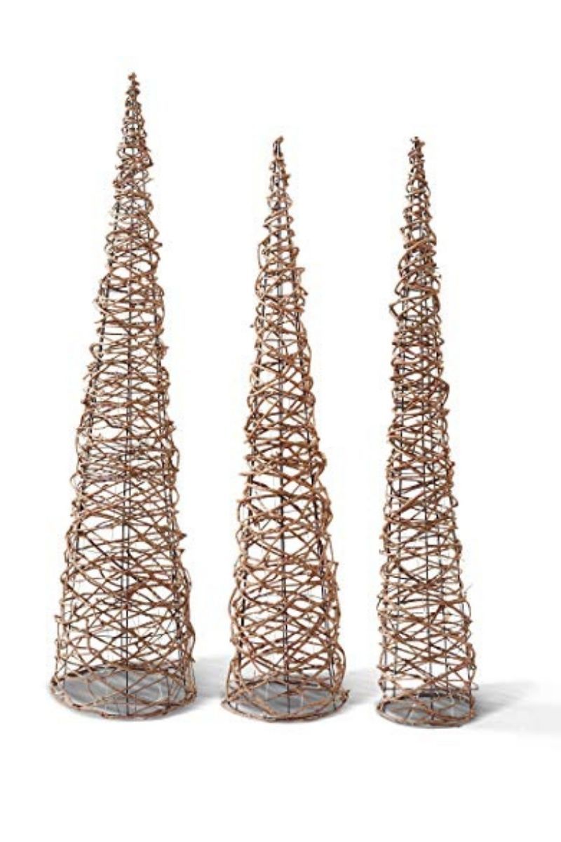 Nesting LED Lighted Grapevine Topiary with Timer Small