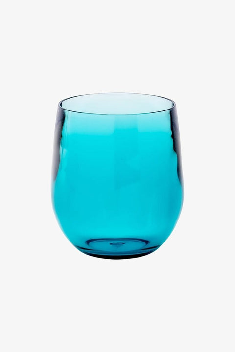 Caspari Acrylic Tumbler Glass 12 oz Turquoise