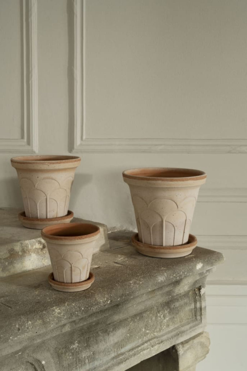 Fleur Pot with Saucer 4.7" RAW Rosa