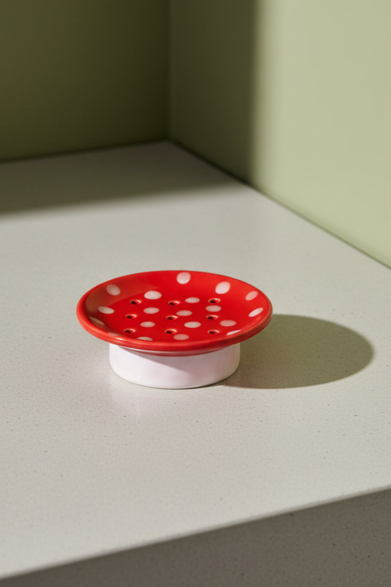 Swedish Dream Mushroom Soap Dish Red