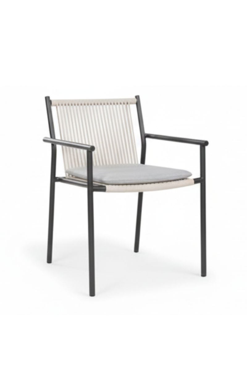 Alfresco Ancona Stacking Arm Chair Java Sabbie