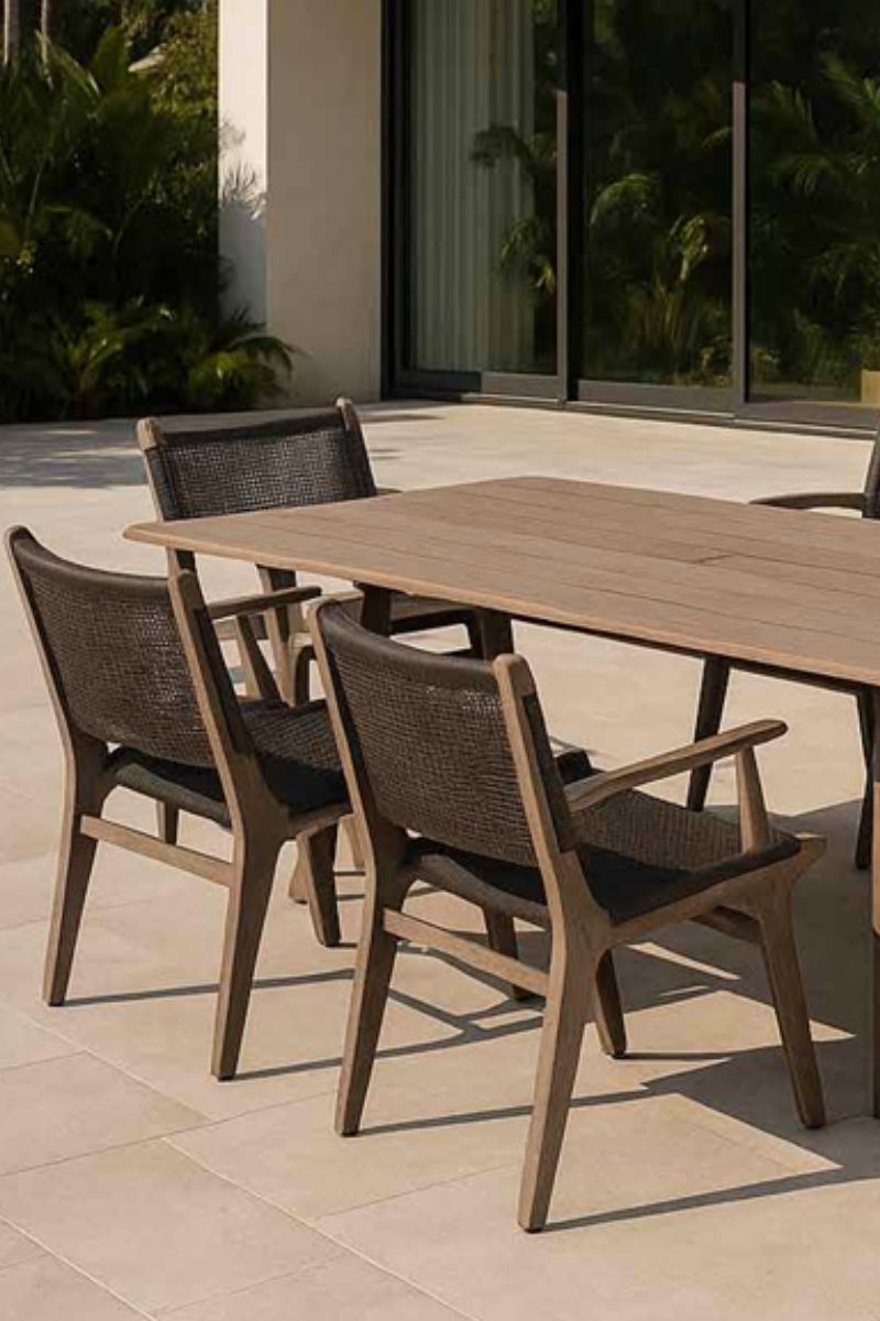 Alfresco Laguna Mahoghany Dining Arm Chair Weathered Dove
