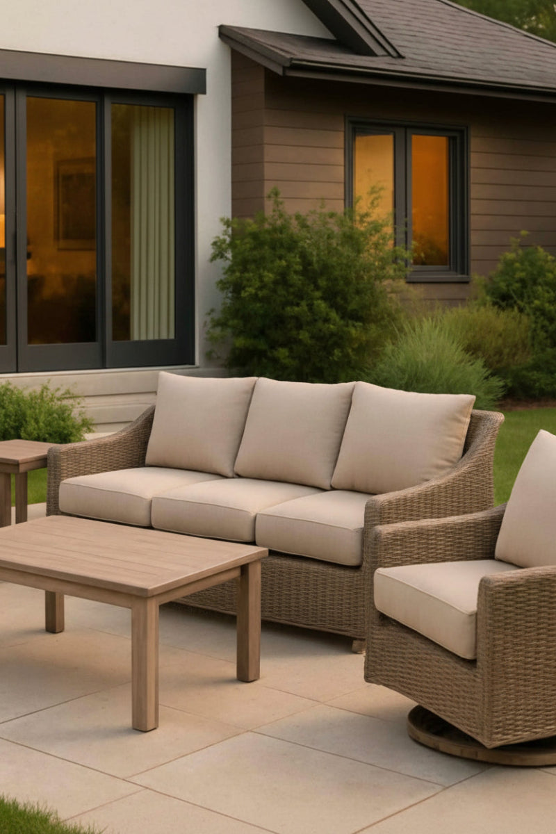 Alfresco Loggia Sofa with Cushion Sunbrella Cast Ash