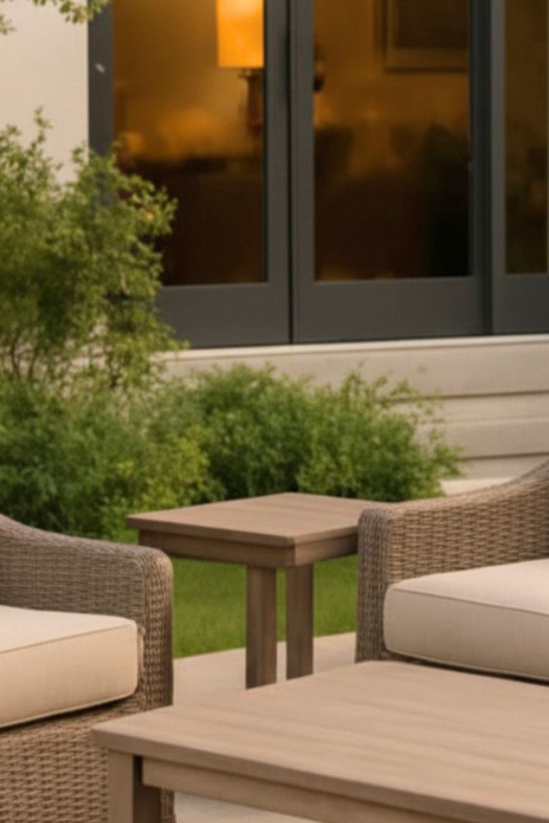 Alfresco Loggia Square Side Table 22" Hickory