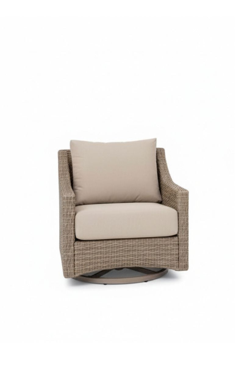 Alfresco Loggia Swivel Lounge Chair with Cushion Sunbrella Cast Ash