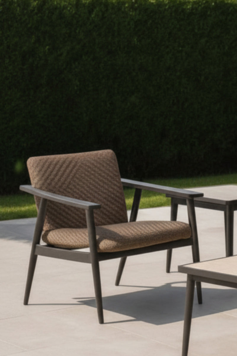 Alfresco Newport Deep Seating Lounge Chair with Cushion Java Sabbie