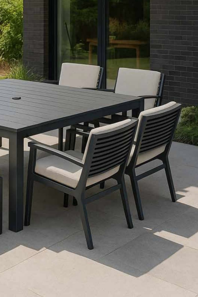 Alfresco Ramblas Dining Arm Chair with Cushion Raven