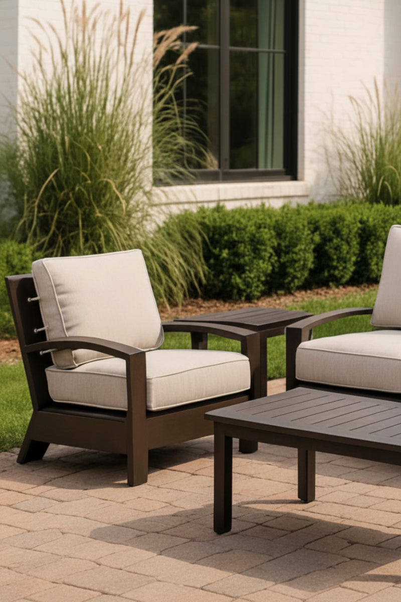Alfresco Santa Barbara Lounge Chair with Cushion Sunbrella Cast Silver