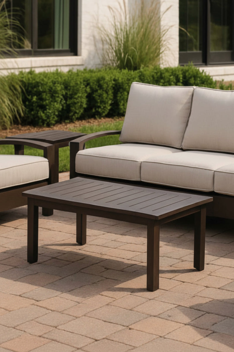 Alfresco Santa Barbara Rectangle Coffee Table 44"x24" Aluminum Slate