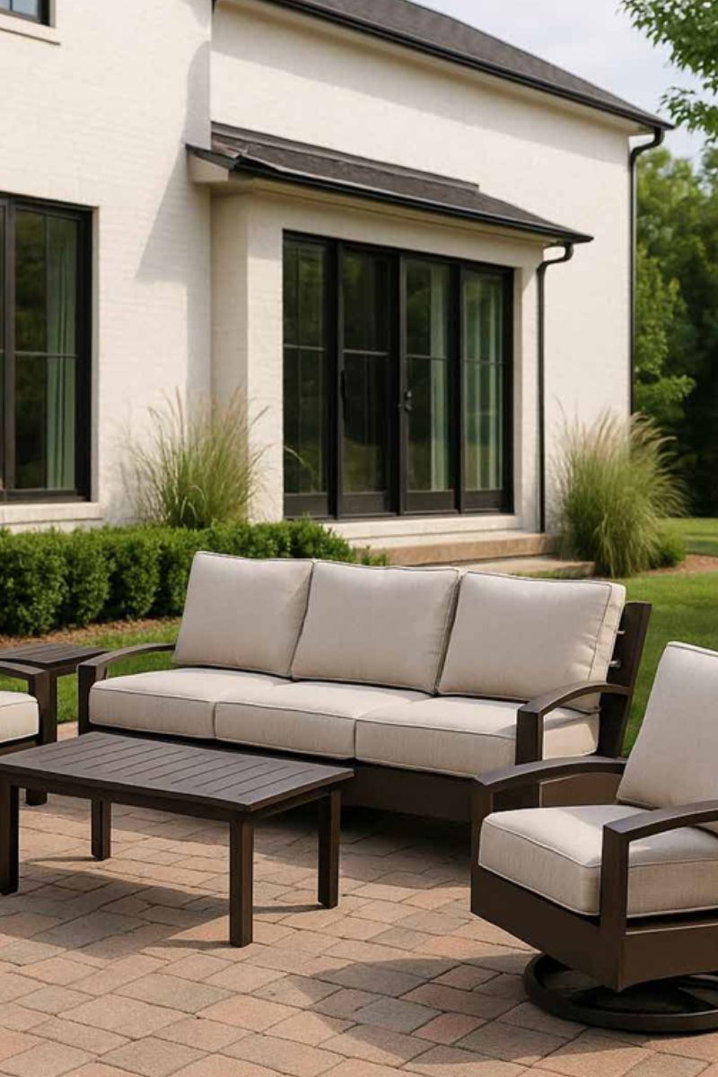 Alfresco Santa Barbara Sofa with Cushion Sunbrella Cast Silver